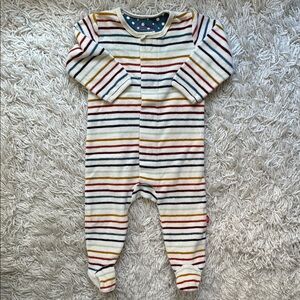 Magnetic Me Striped Multicolor Baby One Piece Pajamas - size 3-6 months